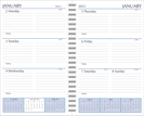2012 wirebound monthly weekly planner insert